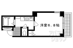 プレサンス京都二条城前 1階1Kの間取り
