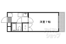京都市営烏丸線 今出川駅 徒歩12分の賃貸マンション 1階1Kの間取り