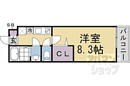 京都地下鉄東西線 二条駅 徒歩15分の賃貸マンション 4階1Kの間取り