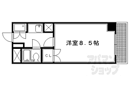 トーカン五条烏丸キャステール 6階1Kの間取り