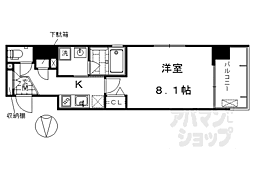 JR東海道・山陽本線 西大路駅 徒歩8分の賃貸マンション 4階1Kの間取り
