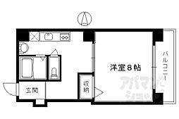 プロスペクト河原町五条 5階1Kの間取り