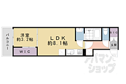 シエーナグランデ四条烏丸 3階1LDKの間取り