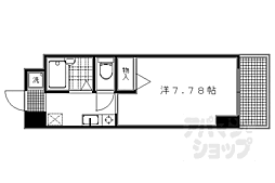 JR山陰本線 円町駅 徒歩8分の賃貸マンション 2階1Kの間取り
