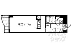 阪急京都本線 西京極駅 徒歩7分の賃貸マンション 5階ワンルームの間取り