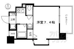 エステムコート京都烏丸IIIジャパニズム 4階1Kの間取り