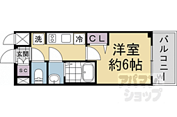 JR東海道・山陽本線 西大路駅 徒歩12分の賃貸マンション 5階1Kの間取り
