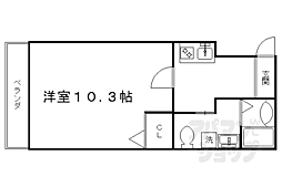京都市営烏丸線 鞍馬口駅 徒歩11分の賃貸マンション 3階1Kの間取り