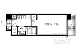 阪急京都本線 西京極駅 徒歩12分の賃貸マンション 4階1Kの間取り
