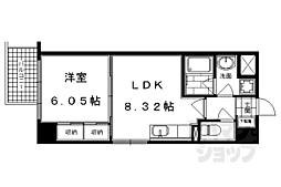 プラネシア星の子四条西洞院 7階1LDKの間取り