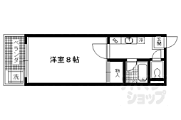 京阪本線 出町柳駅 徒歩5分の賃貸マンション 2階1Kの間取り