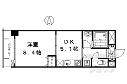 JR東海道・山陽本線 京都駅 徒歩12分の賃貸マンション 2階1DKの間取り