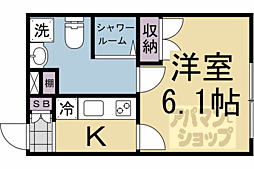 阪急京都本線 西院駅 徒歩7分の賃貸マンション 5階1Kの間取り