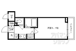 エステムコート京都烏丸2 1Kの間取図画像