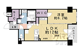 ファインレジデンス烏丸五条 1LDKの間取図画像