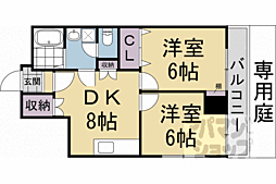 Mirei東福寺 2DKの間取図画像