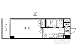 パインフィールド壬生 1Kの間取図画像
