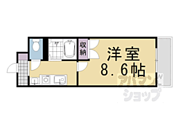 ヴィアーレ四条大宮 1Kの間取図画像