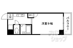 ラフィーネ四条堀川 1Kの間取図画像