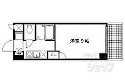 ラフィーネ四条堀川 1Kの間取図画像