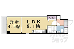 モア五条2 1LDKの間取図画像