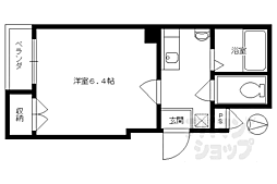 バインオークセント 1Kの間取図画像