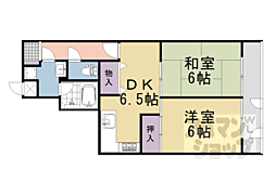 シェモア御池衣棚 2DKの間取図画像