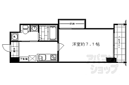 HF四条河原町レジデンス 1Kの間取図画像