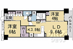 ファインレジデンス京都五条通 2LDKの間取図画像