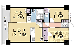 ファインレジデンス京都五条通 3LDKの間取図画像