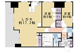 アベニール三条油小路 2LDKの間取図画像
