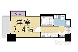 HF四条河原町レジデンス 1Kの間取図画像