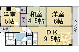 グランドール西大路 3DKの間取図画像