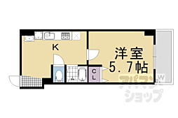 T'sCasa御幸町 1Kの間取図画像