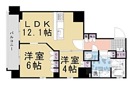 ジ・アーバネックス京都三条通 2LDKの間取図画像