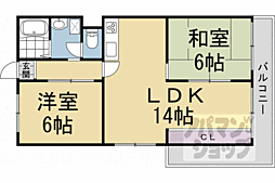 ロイヤル室町 2LDKの間取図画像