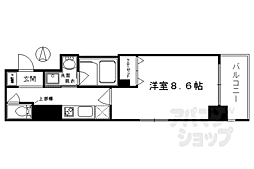 アスヴェル京都河原町二条 1Kの間取図画像