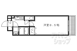 サンシティ烏丸高辻 1Kの間取図画像