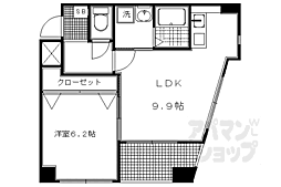 パセオアグラシオン今出川 1LDKの間取図画像