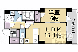 プレミスト京都三条堀川 1LDKの間取図画像
