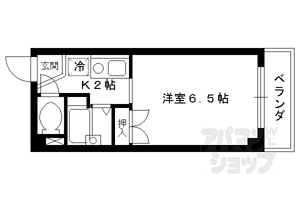 レジデンスオザック 504｜京都府京都市右京区西院下花田町(賃貸マンション1K・5階・20.00㎡)の写真 その2