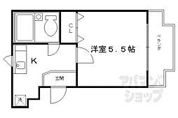 シャトレー藤井 1Kの間取図画像