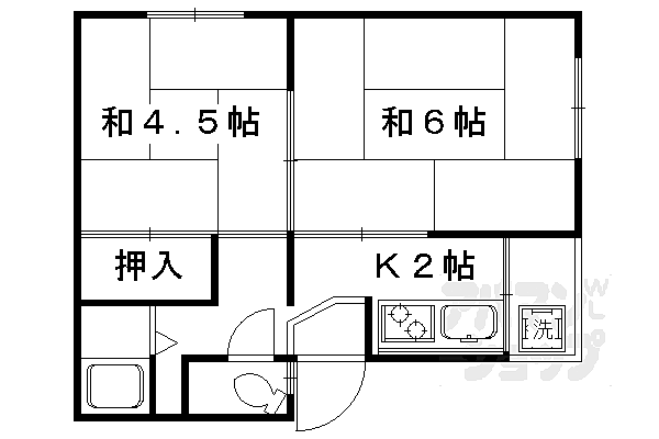 春日マンション C1｜京都府京都市右京区太秦藤ケ森町(賃貸マンション2K・1階・29.00㎡)の写真 その2