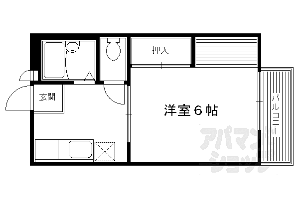 サンシティＭ 203｜京都府京都市右京区太秦森ケ東町(賃貸アパート1K・2階・23.77㎡)の写真 その2