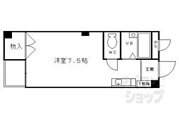ペンギンハウス 2階1Kの間取り