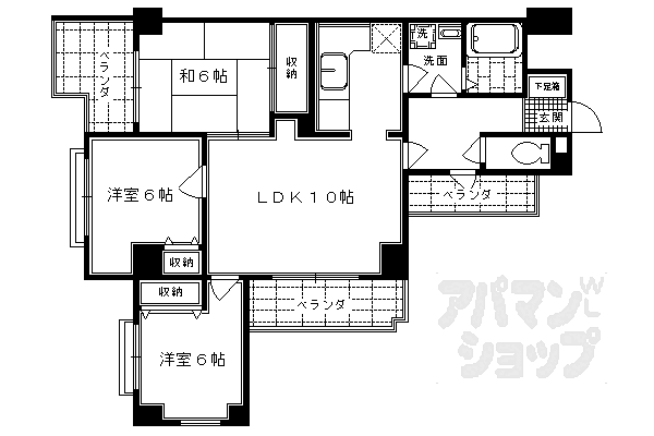 カリオン大町 405｜京都府京都市右京区常盤一ノ井町(賃貸マンション3LDK・4階・70.61㎡)の写真 その2