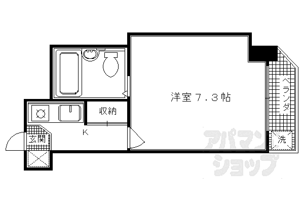 シャレー西京極 405｜京都府京都市右京区西京極西大丸町(賃貸マンション1K・4階・20.33㎡)の写真 その2