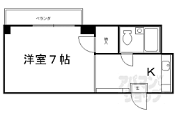 グランタック竜安寺 1階1Kの間取り