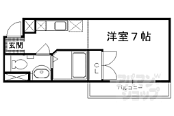 阪急嵐山線 松尾大社駅 徒歩4分の賃貸マンション 2階1Kの間取り