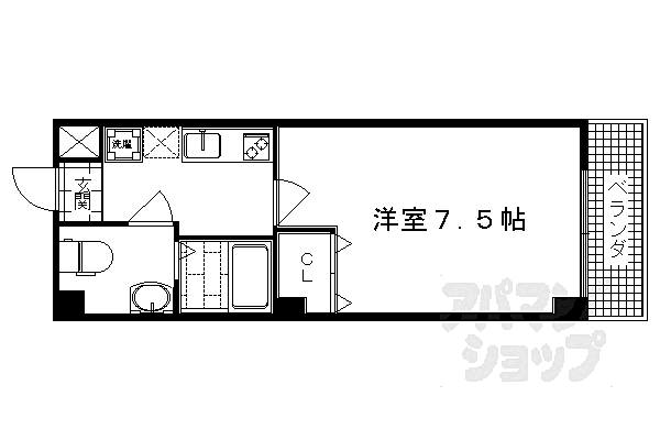 フラッティ円町北 203｜京都府京都市中京区西ノ京中保町(賃貸マンション1K・2階・22.95㎡)の写真 その2